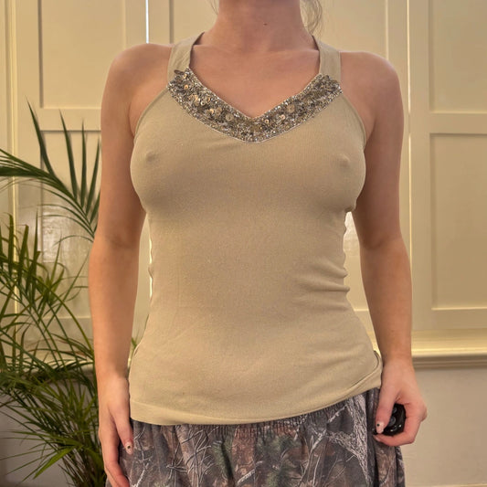 Vintage beige Scooter Plus Top - womens medium