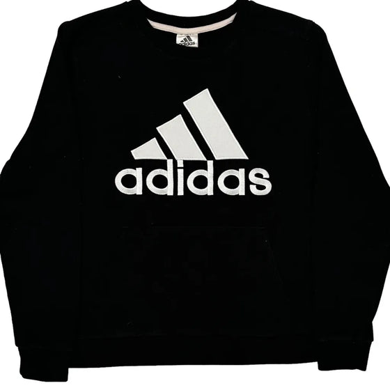 Adidas Spellout Sweatshirt - Large Black Cotton Blend