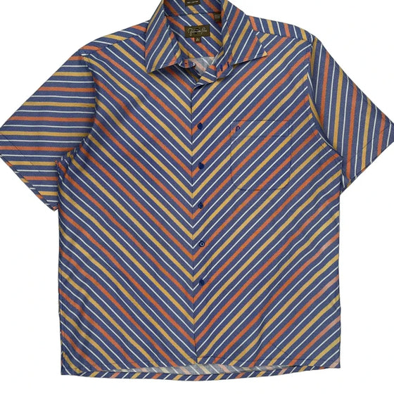 Fernando Pena Striped Short Sleeve Shirt - Large Multicoloured Cotton