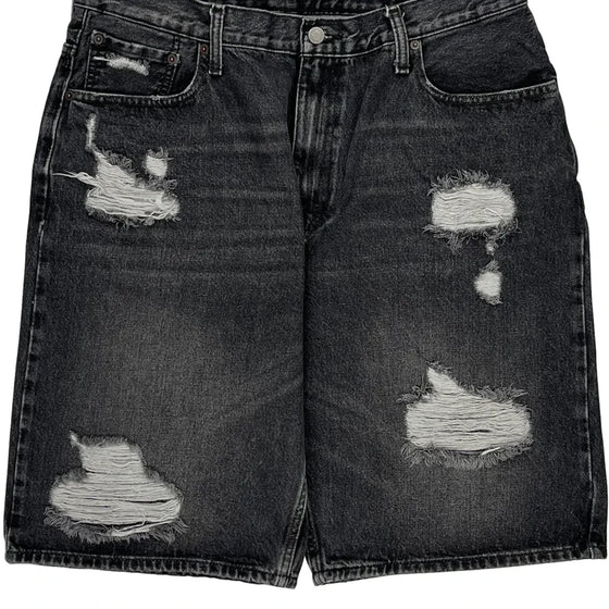 569 Levis Denim Shorts - 36W 11L Black Cotton