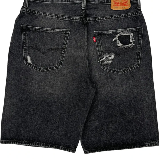 569 Levis Denim Shorts - 36W 11L Black Cotton