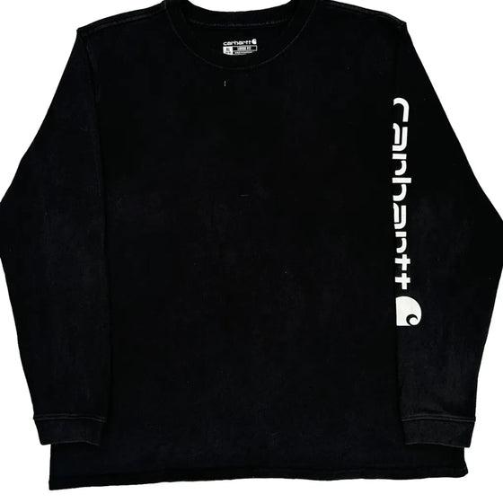 Loose Fit Carhartt Long Sleeve T-Shirt - XL Black Cotton