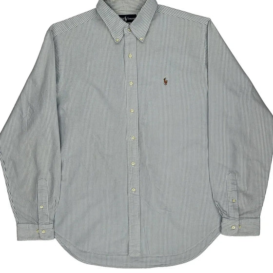 Classic Fit Ralph Lauren Striped Shirt - XL Blue Cotton