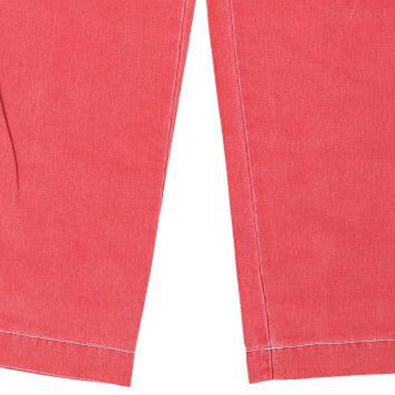 Vintage red Cotton Belt Trousers - womens 34" waist