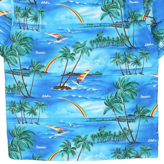 Vintage blue Winnie Fashion Hawaiian Shirt - mens large