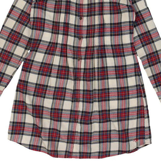 Tommy Hilfiger Checked Shirt Dress - Medium Red Cotton - Thrifted.com