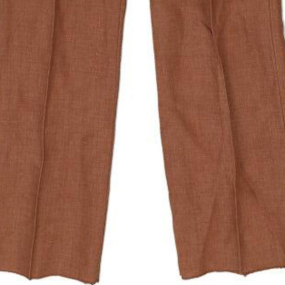 Mash Trousers - 25W UK 6 Brown Linen - Thrifted.com