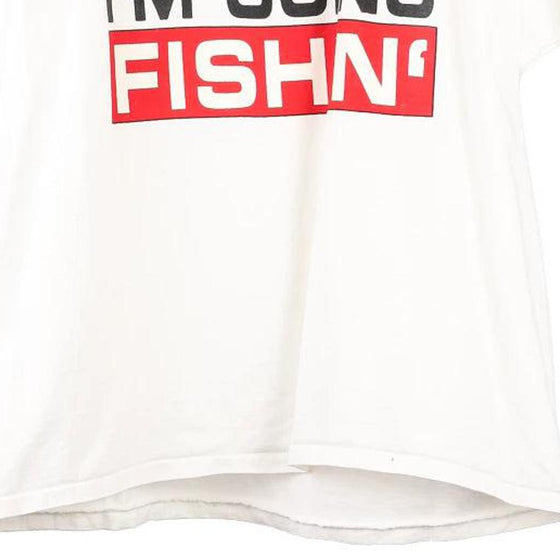 Vintage white Fishing Basics T-Shirt - mens x-large