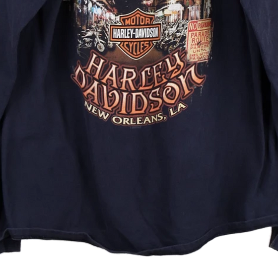 Vintage navy Bourbon Street Harley Davidson Long Sleeve T-Shirt - mens large