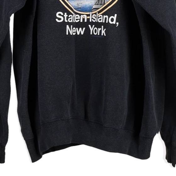 Vintage black Staten Island, New York Harley Davidson Sweatshirt - mens x-large