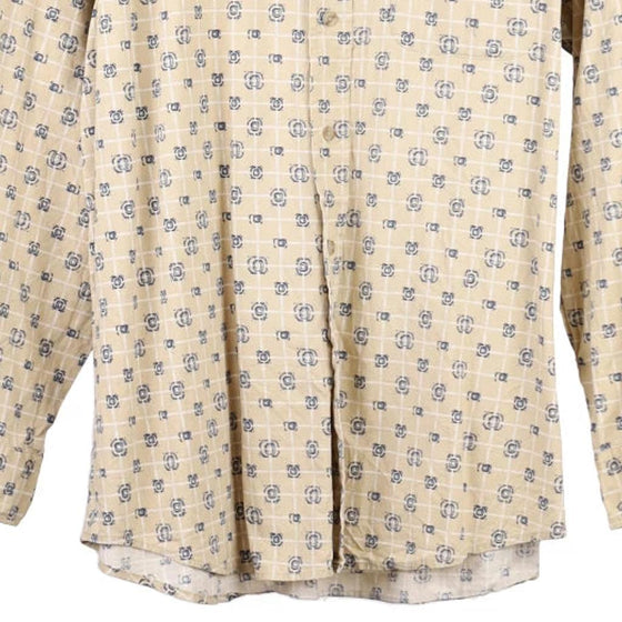 Vintage beige David Taylor Patterned Shirt - mens x-large