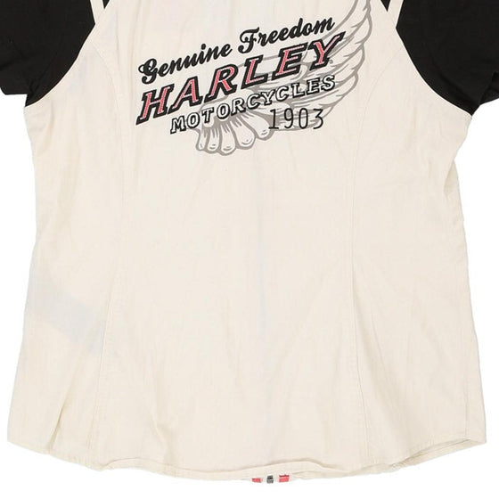 Vintage black & white Harley Davidson Short Sleeve Shirt - womens medium