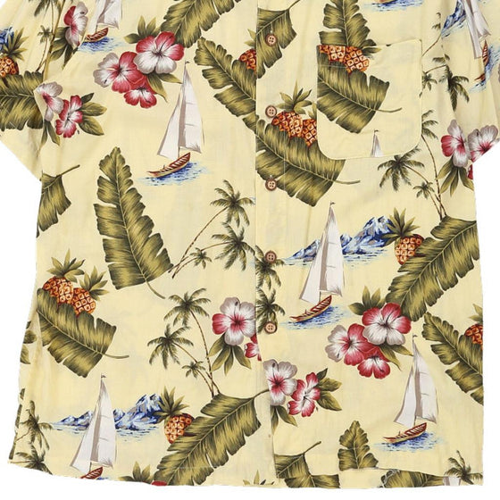 Vintage yellow Imprints Hawaiian Shirt - mens x-large