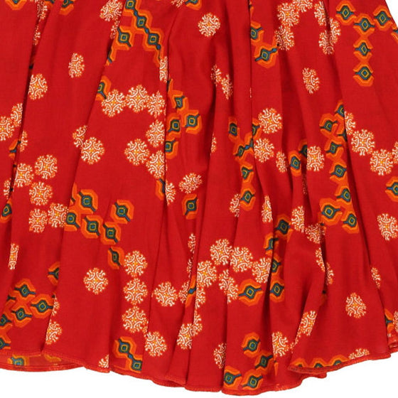 Unbranded Midi Skirt - Medium Red Polyester - Thrifted.com