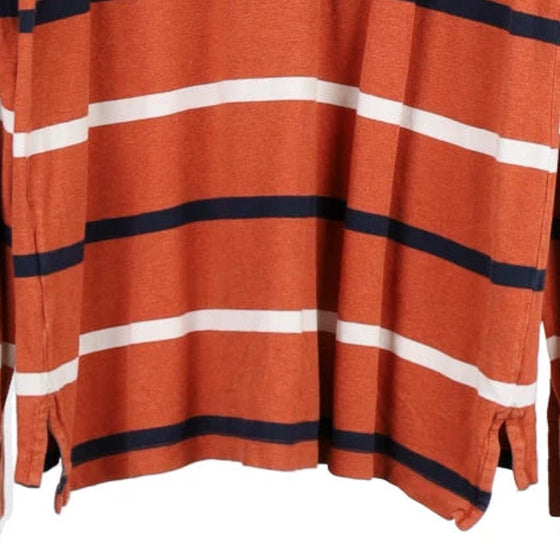 Vintage orange Tommy Hilfiger Long Sleeve Polo Shirt - mens large