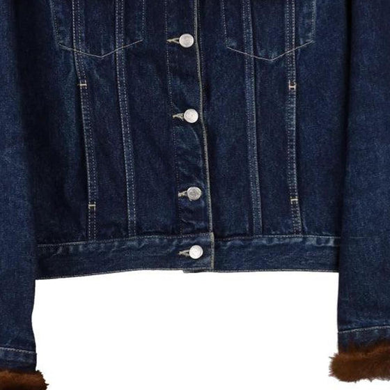 Vintage blue Etnic Safety Jeans Denim Jacket - womens large