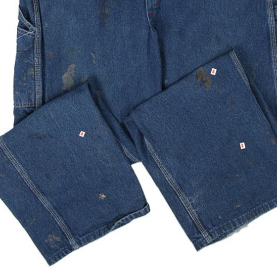 Vintage blue Heavily Worn Dickies Dungarees - mens 36" waist