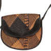 Vintage brown Leather & Rattan Crossbody Bag - womens no size