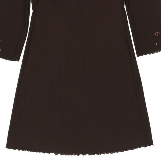 Miba Mini Dress - Medium Brown Polyester Blend - Thrifted.com