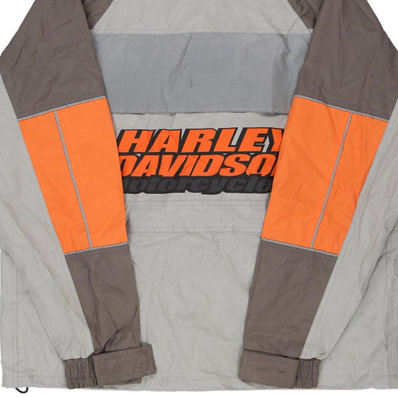 Harley Davidson Waterproof Jacket - Large Grey Polyester - Thrifted.com
