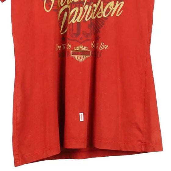 Pre-Loved orange New Orleans, Louisiana Harley Davidson T-Shirt - womens medium