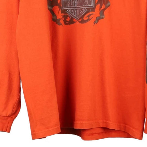 Vintage orange Glendale, California Harley Davidson Sweatshirt - mens x-large