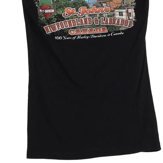 Vintage black Newfoundland & Labrador, Canada Harley Davidson T-Shirt - womens x-small