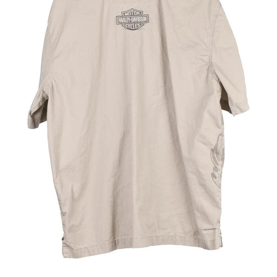 Vintage beige Harley Davidson Short Sleeve Shirt - mens large