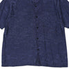 Vintage navy Thai Silk Patterned Shirt - mens large