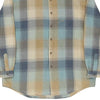 Guess Checked Shirt - Large Blue Linen Blend - Thrifted.com