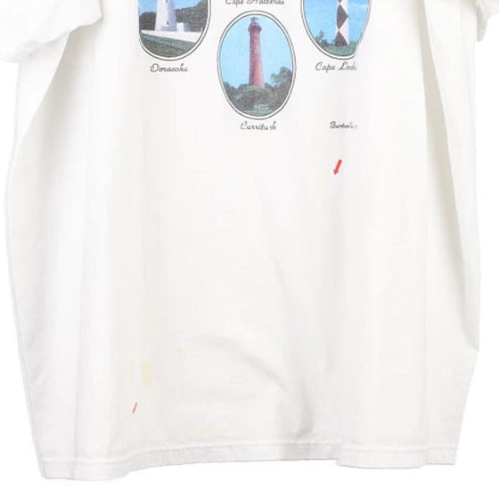 Vintage white North Carolina Lighthouse Jerzees T-Shirt - mens xx-large