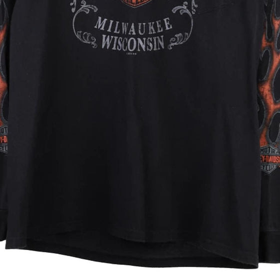 Vintage black Seattle, WA Harley Davidson Long Sleeve T-Shirt - mens medium