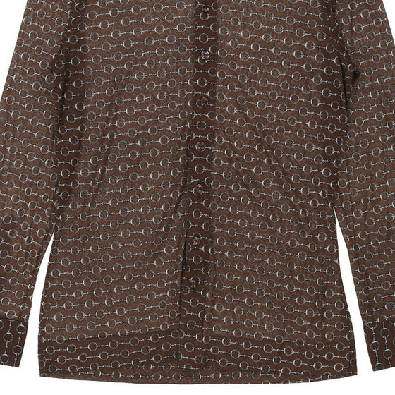 Vintage brown Pierre Cardin Patterned Shirt - womens medium