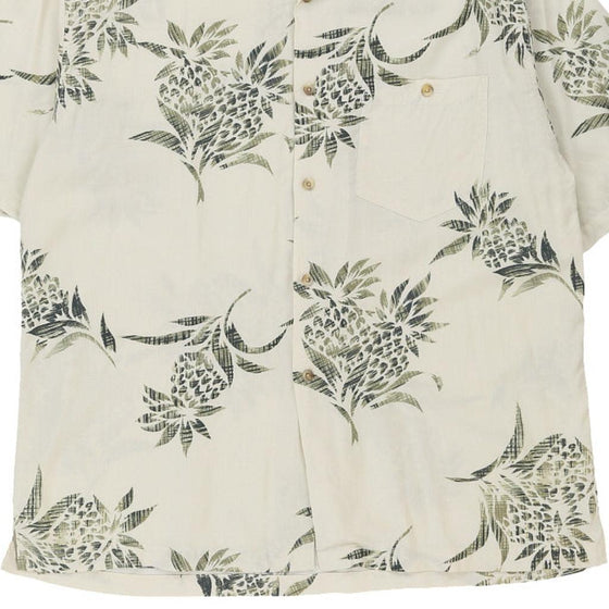 Vintage white Hibiscus Hawaii Hawaiian Shirt - mens xx-large