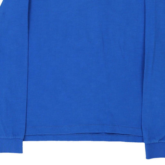 Vintage blue Napapijri Long Sleeve Polo Shirt - mens medium