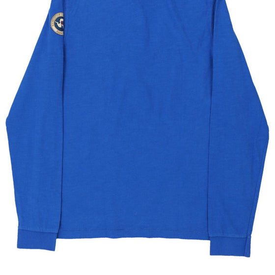Vintage blue Napapijri Long Sleeve Polo Shirt - mens medium