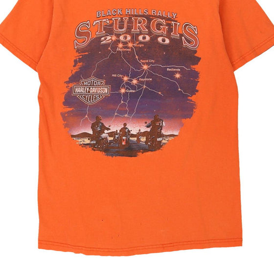 Vintage orange Black Hills Rally Sturgis 2000 Harley Davidson T-Shirt - mens x-small
