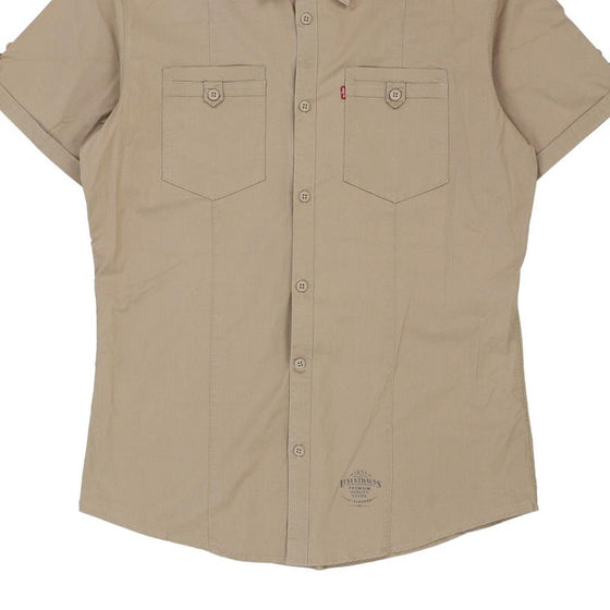 Vintage beige Levis Short Sleeve Shirt - mens medium