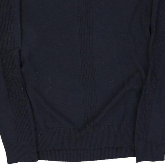 Calvin Klein V-neck Jumper - Large Navy Wool - Thrifted.com