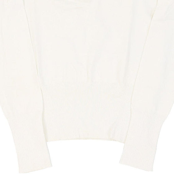 Extyn V-neck Long Sleeve Top - Medium White Viscose Blend - Thrifted.com