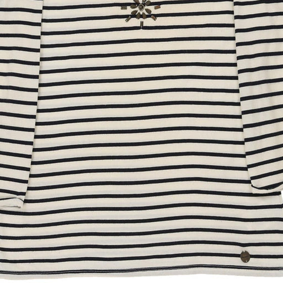 Vintage black & white Napapijri Long Sleeve T-Shirt - womens medium