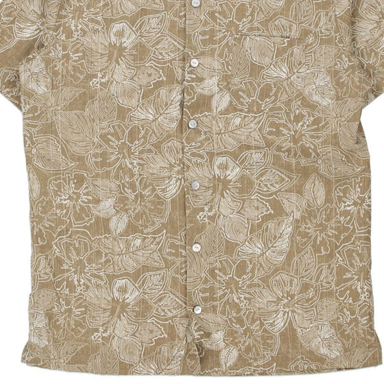 Vintage beige Van Heusen Hawaiian Shirt - mens small