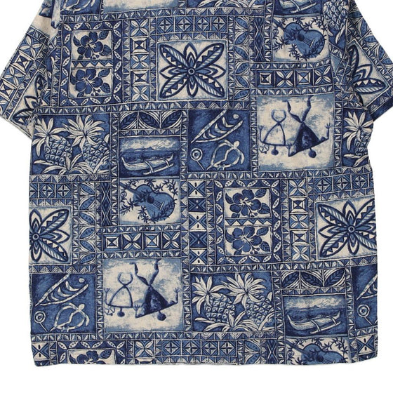Vintage blue Island Hawaiian Shirt - mens x-large