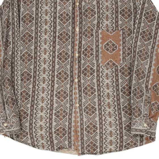 Vintage brown Unbranded Patterned Shirt - mens medium