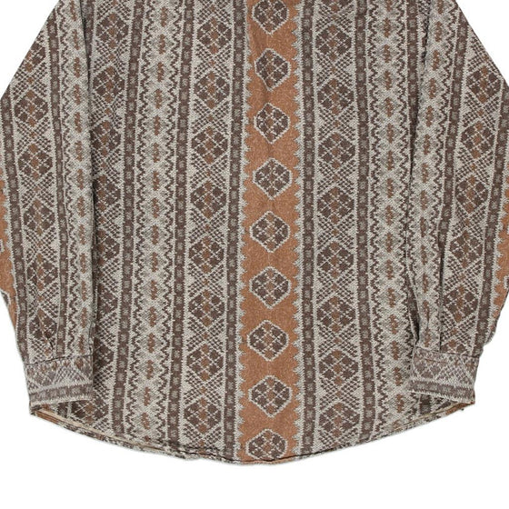 Vintage brown Unbranded Patterned Shirt - mens medium