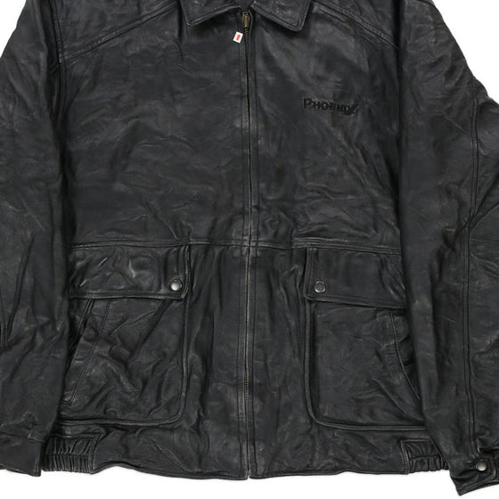 Vintage black Amanati Leather Jacket - mens x-large