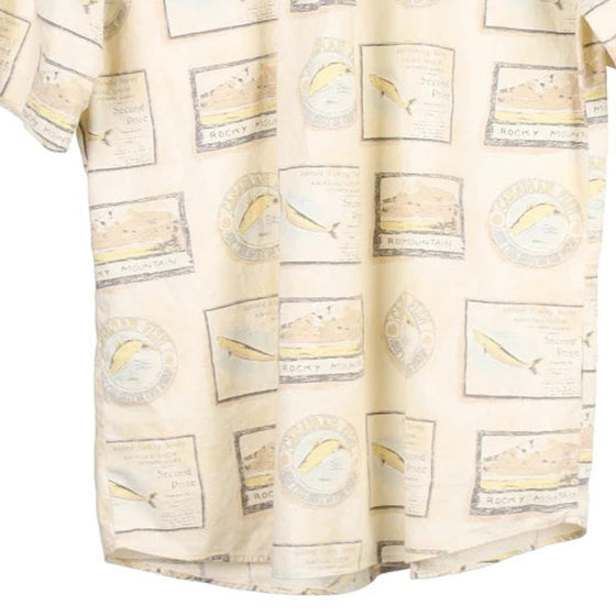 Vintage cream Woolrich Short Sleeve Shirt - mens medium