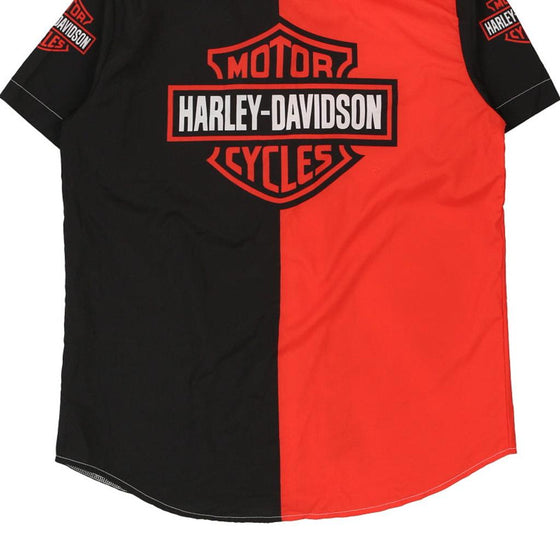 Vintage block colour Harley Davidson Short Sleeve Shirt - mens medium