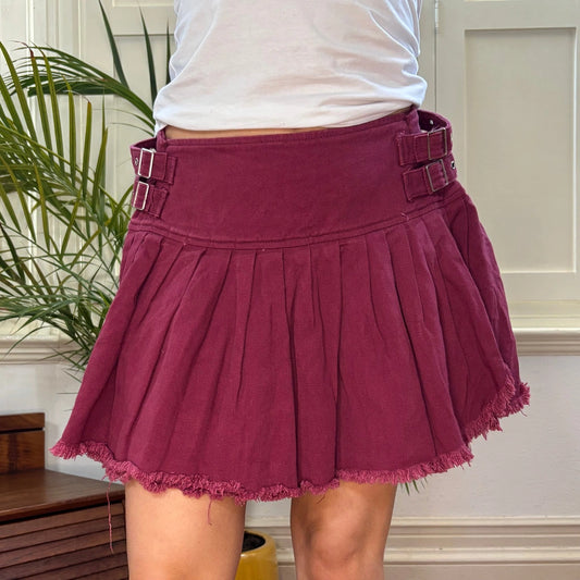 Vintage red Zuiki Pleated Skirt - womens 30" waist
