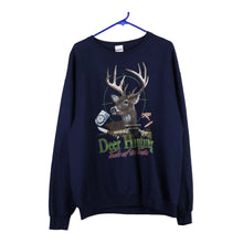  Vintage navy Deer Hunting Jerzees Sweatshirt - mens xx-large